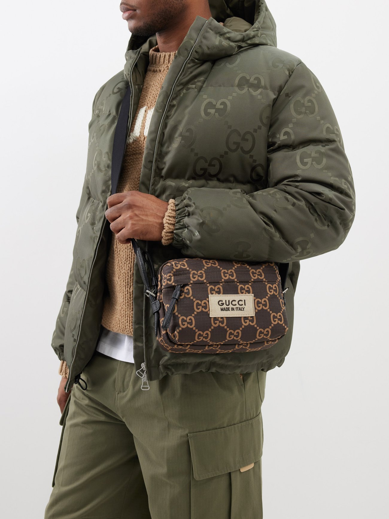 Cloth crossbody bag Gucci Brown in Cloth - 31397773