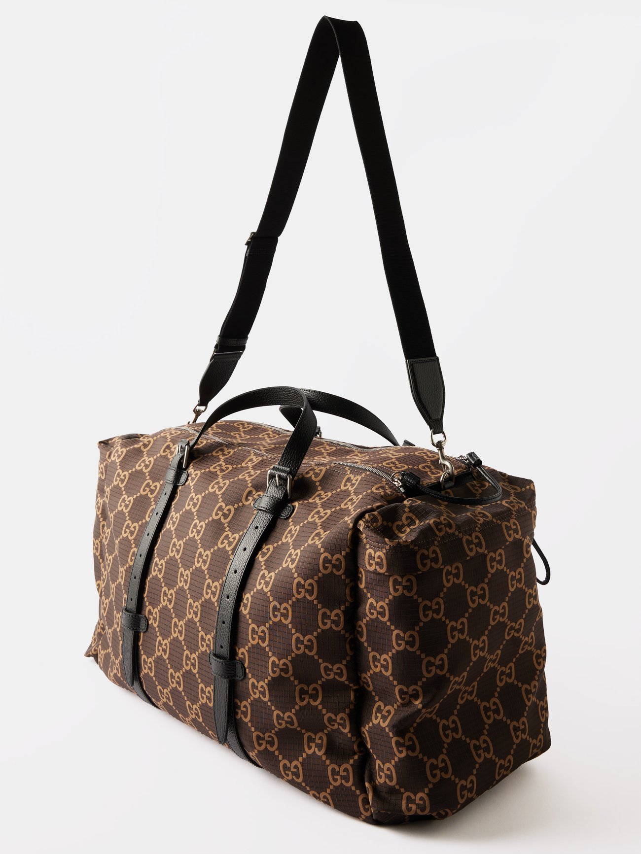 Beige GG-jacquard ripstop holdall, Gucci