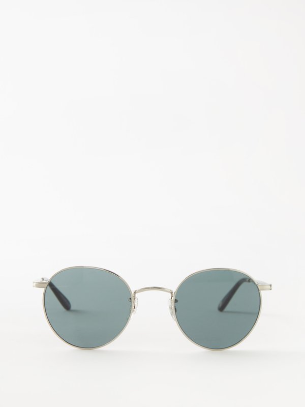 Garrett Leight Wilson M round stainless-steel sunglasses