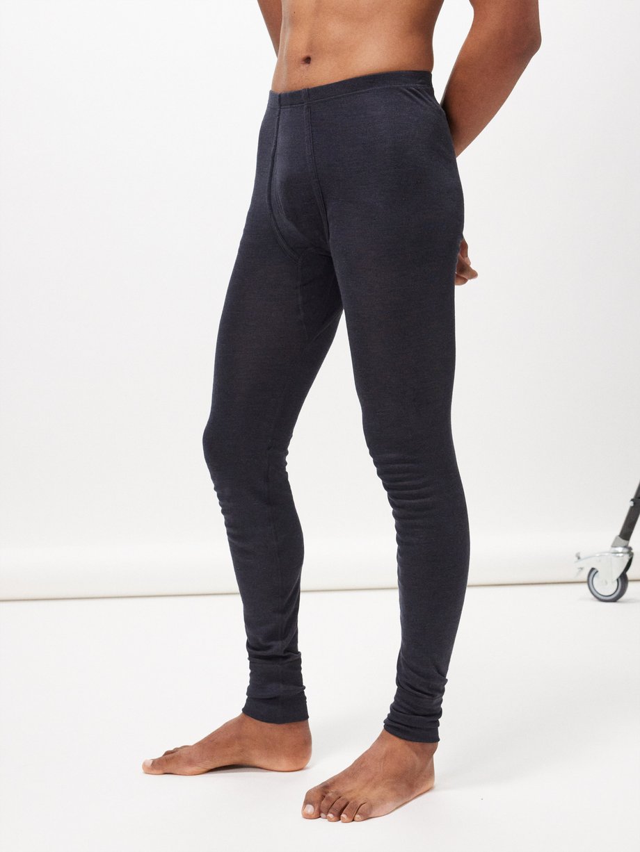 Grey Merino-blend leggings, Hanro