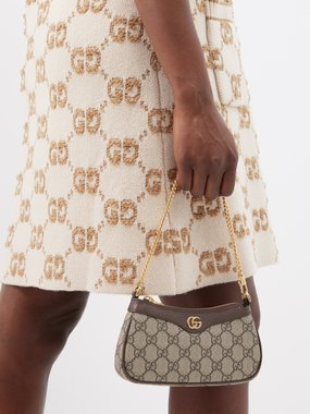GUCCI Dionysus Medium GG Supreme Embroidered Crystal Bow Shoulder Bag