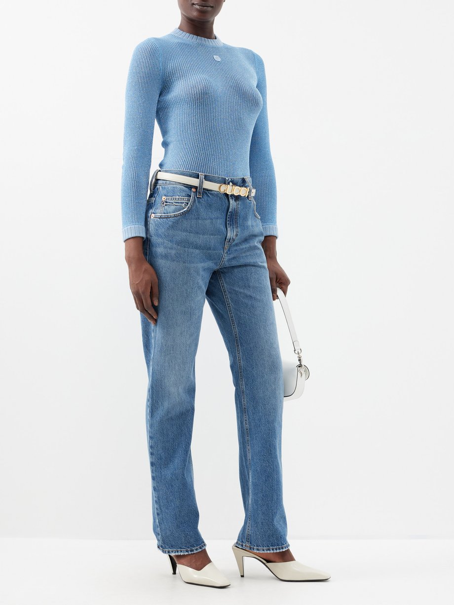 Gucci Women's Cotton Dark Blue Flared Jeans size 26 (Measured Waist 30'')
