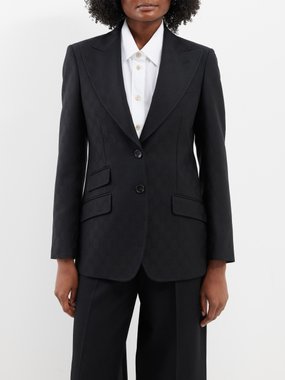 Gucci GG-jacquard wool-twill suit jacket