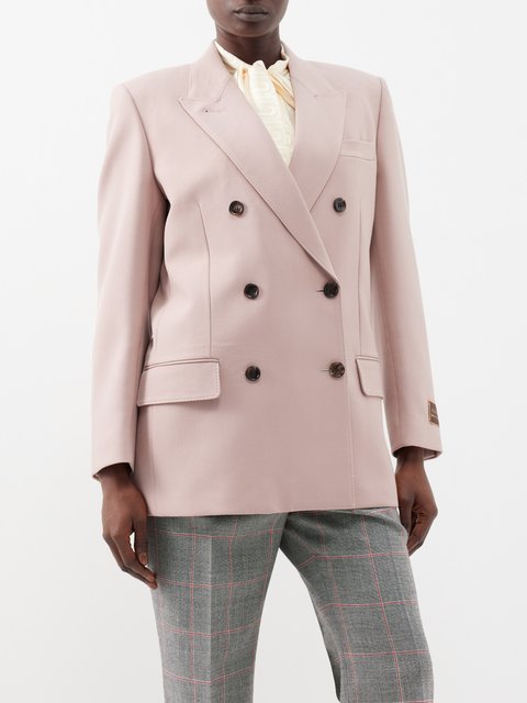 Pink Sequinned checked wool-blend tweed jacket | Alessandra Rich