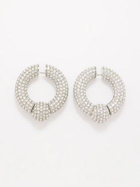 Balenciaga Mega crystal-embellished hoop earrings