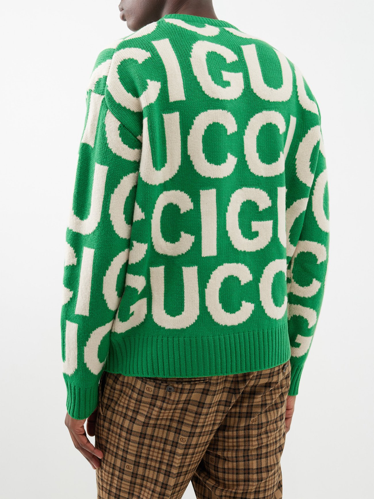Green Logo-embroidered sweater Gucci - Vitkac Italy