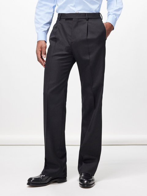 Mohair and wool straight pants in black - Gucci