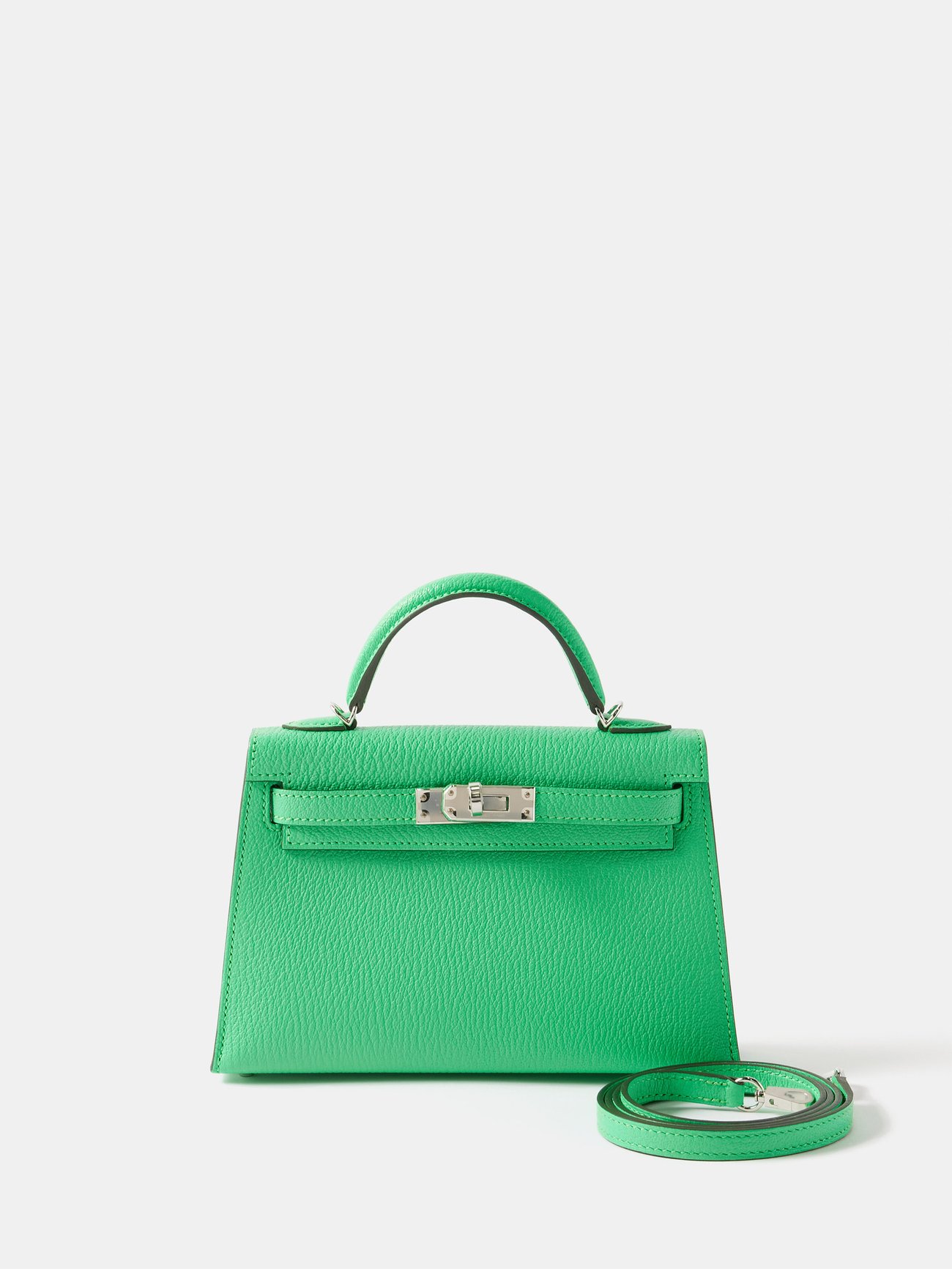 Green Hermès Kelly clutch bag, MATCHES x Sellier