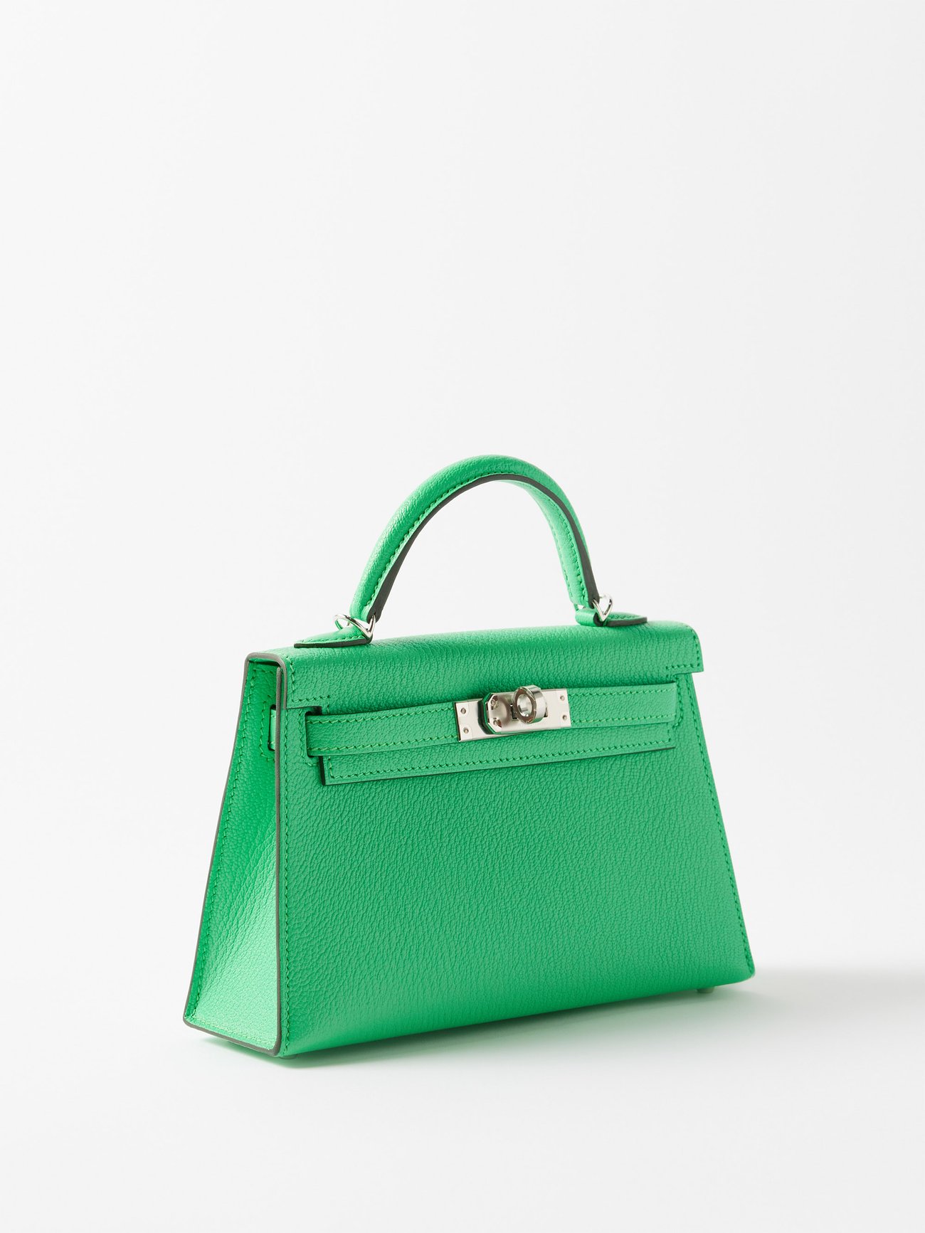 Green Hermès Kelly II mini 20cm handbag, MATCHES x Sellier