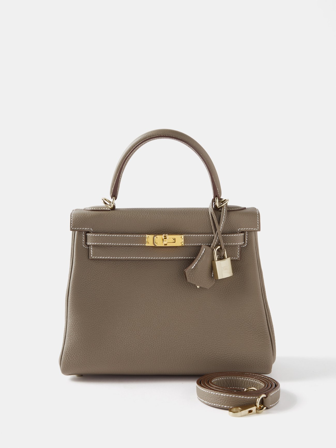 Brown Hermès Kelly Retourne 25cm handbag