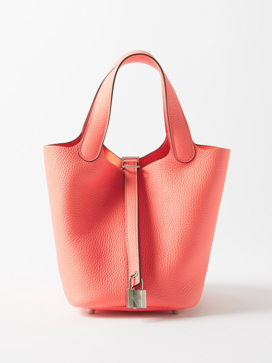 Pink Hermès Picotin 18 leather handbag, MATCHES x Sellier