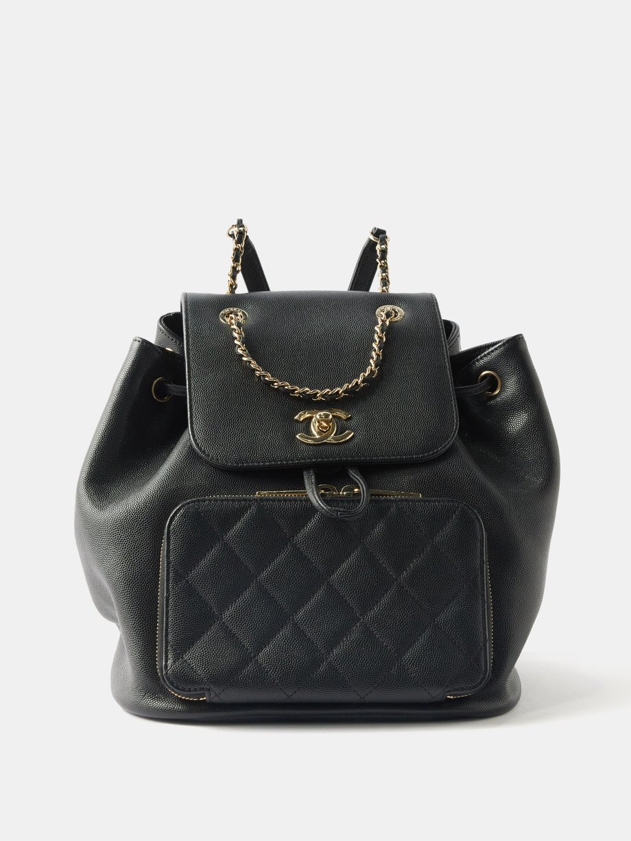 Black Chanel quilted leather backpack, MATCHES x Sellier