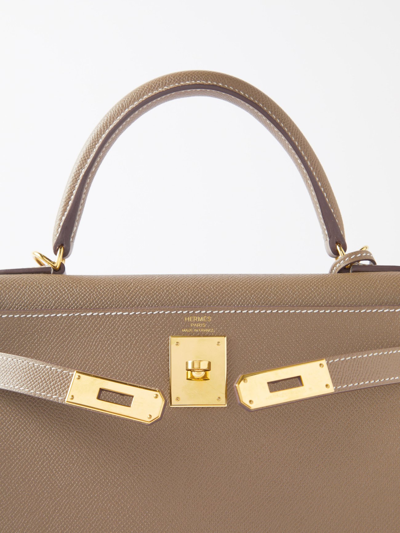Beige Hermès Kelly Sellier 28cm handbag, MATCHES x Sellier