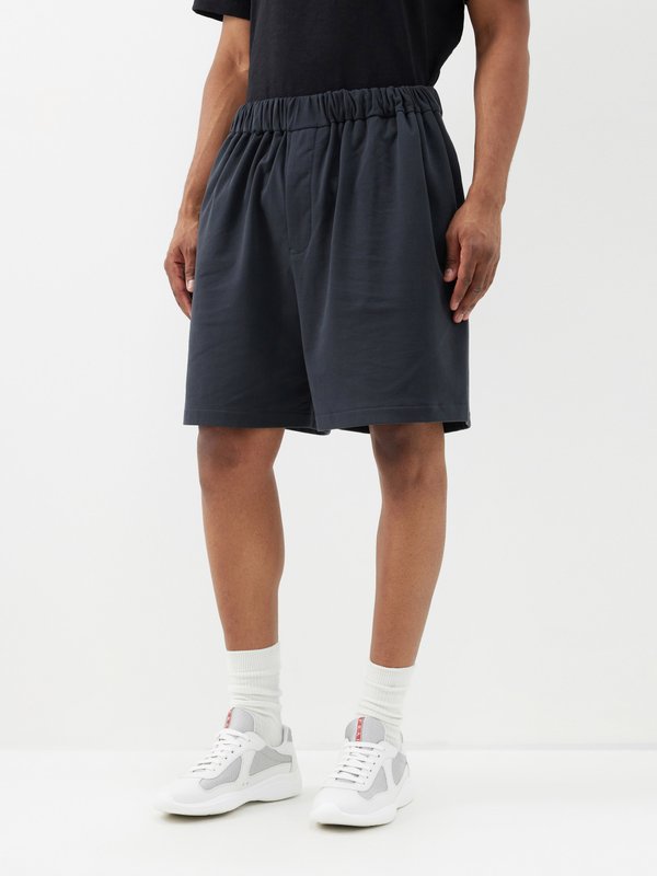 Raey Elasticated-waist cotton-jersey shorts