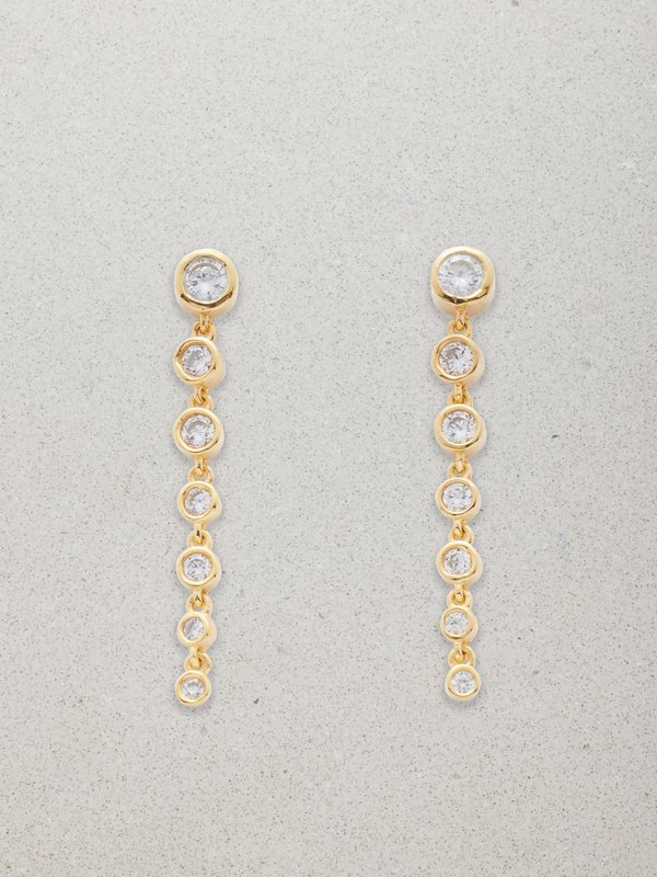 Daphine Gloria cubic-zirconia & 18kt gold-plated earrings
