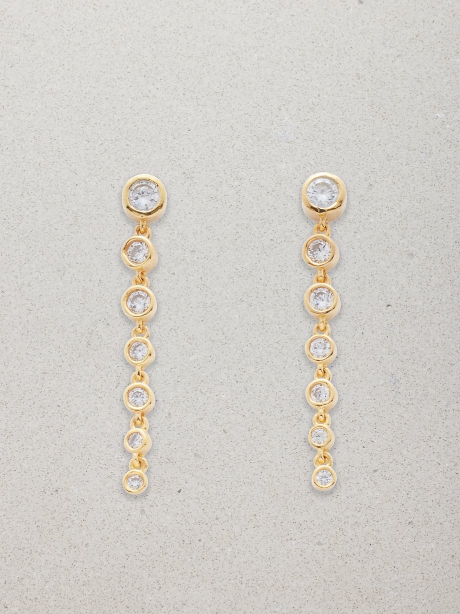 Daphine Gloria cubic-zirconia & 18kt gold-plated earrings