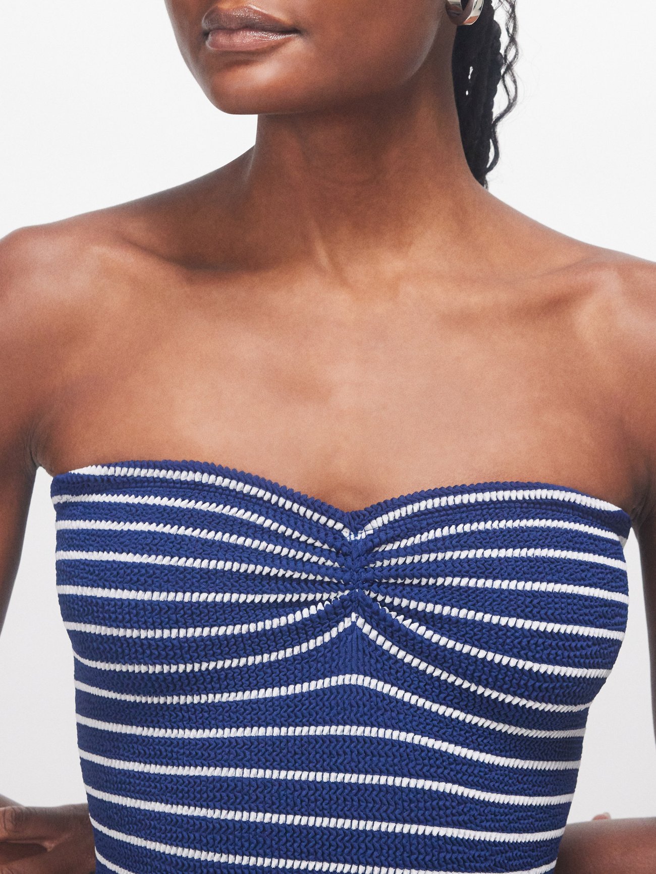 Navy Strapless Zipper Bikini Top – Onda