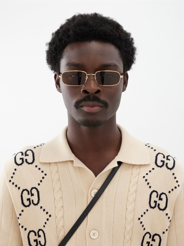 Gucci Eyewear (Gucci) Rectangular metal sunglasses
