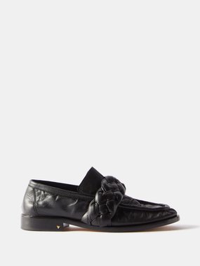 Bottega Veneta Astaire Intrecciato-strap leather loafers