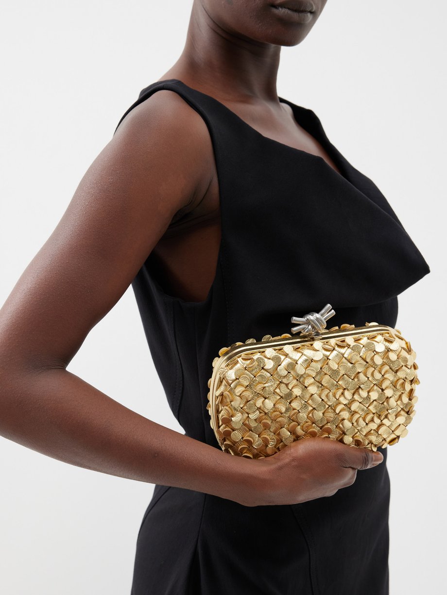 Gold Knot Intrecciato-leather minaudière clutch bag | Bottega Veneta ...