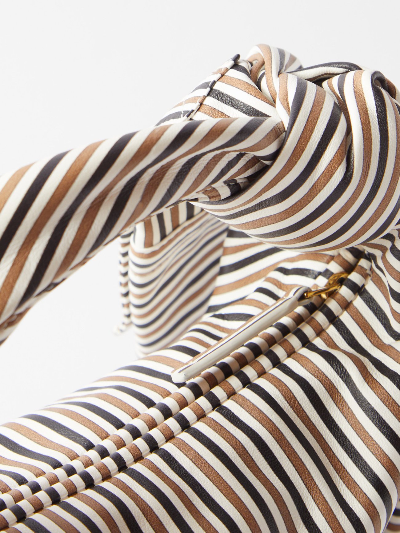 Bottega Veneta Jodie Mini Shirt Stripe-Print Top-Handle Bag