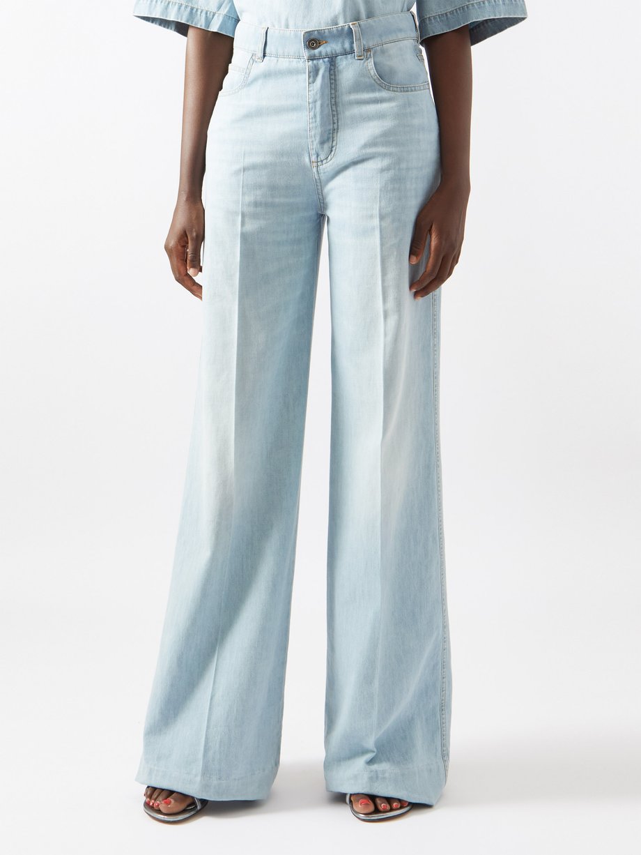| | UK jeans Bottega Bleached MATCHES Veneta wide-leg Blue
