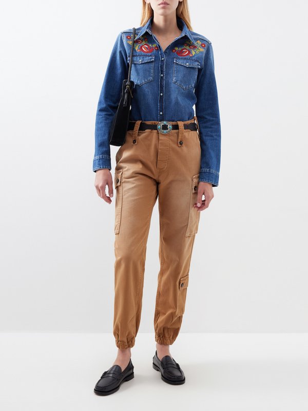 Fortela Jodi cargo-pocket cotton-twill trousers