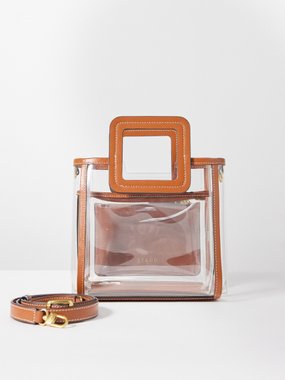 Staud Shirley mini leather-trim PVC cross-body bag