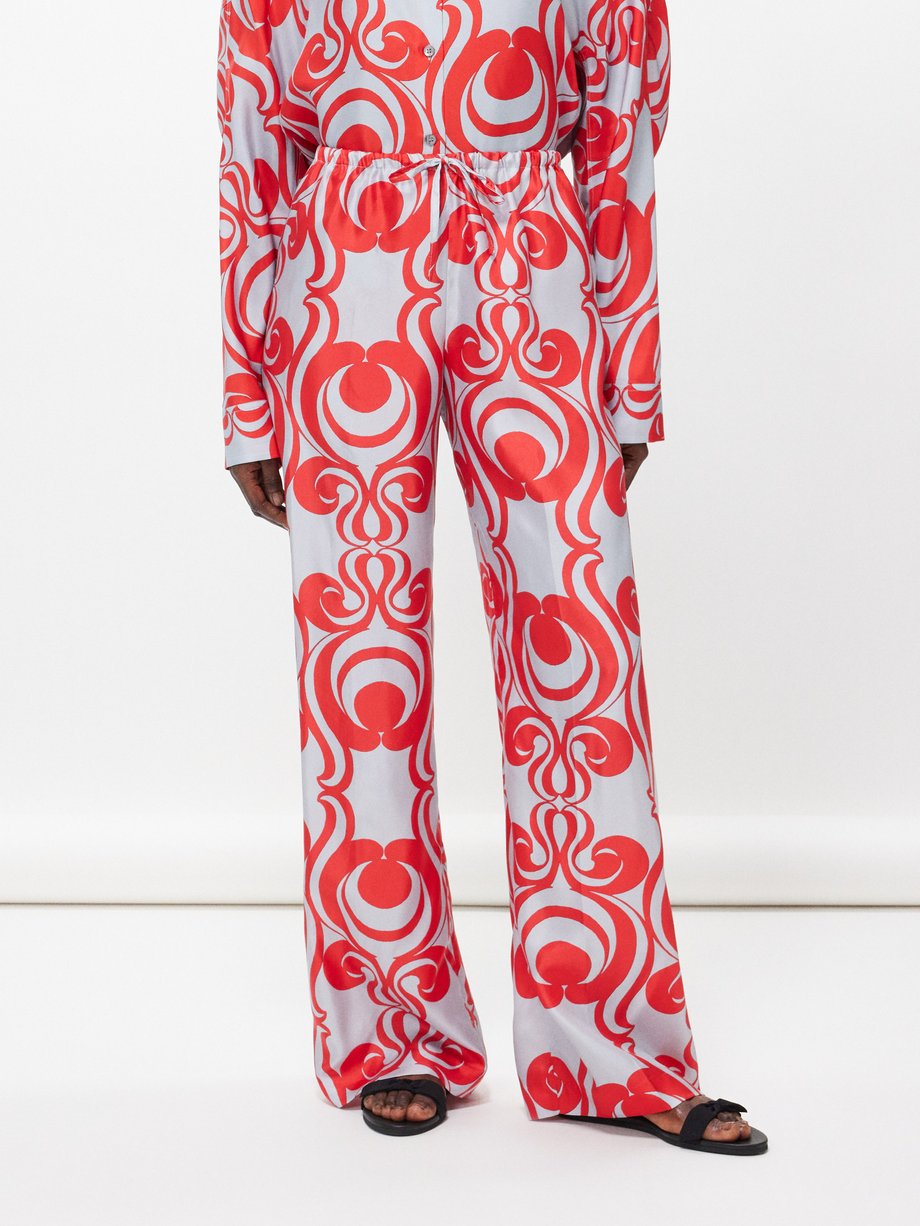 Dries Van Noten (Dries Van Noten ) Puvis swirl-print silk-satin straight-leg trousers