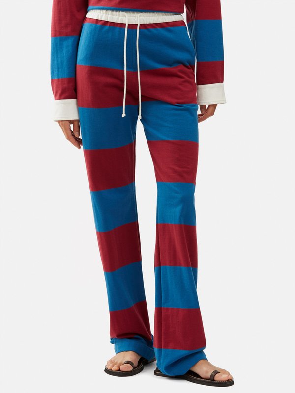 Dries Van Noten Striped jersey straight-leg trousers