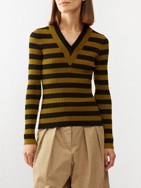Dries Van Noten Tilaka striped ribbed-jersey sweater