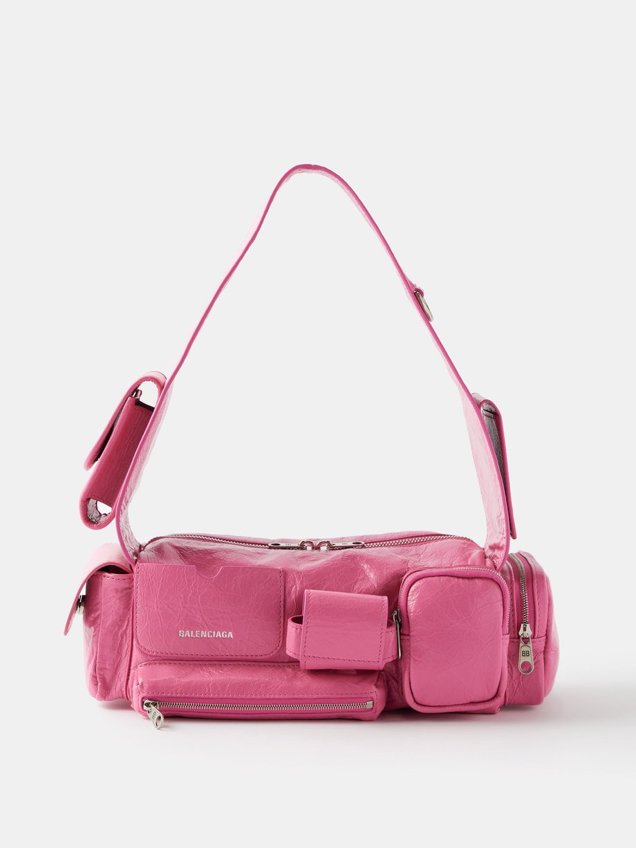 Superbusy XS Leather Shoulder Bag in Pink - Balenciaga