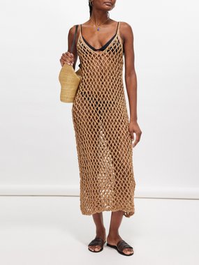 Haight Moana crochet-knit beach dress