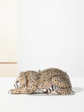 Judith Leiber Wildcat Chiquita crystal-embellished clutch bag