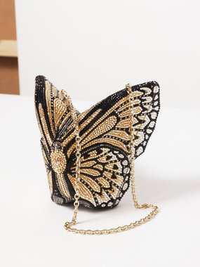 Judith Leiber Monarch Butterfly crystal-embellished clutch bag