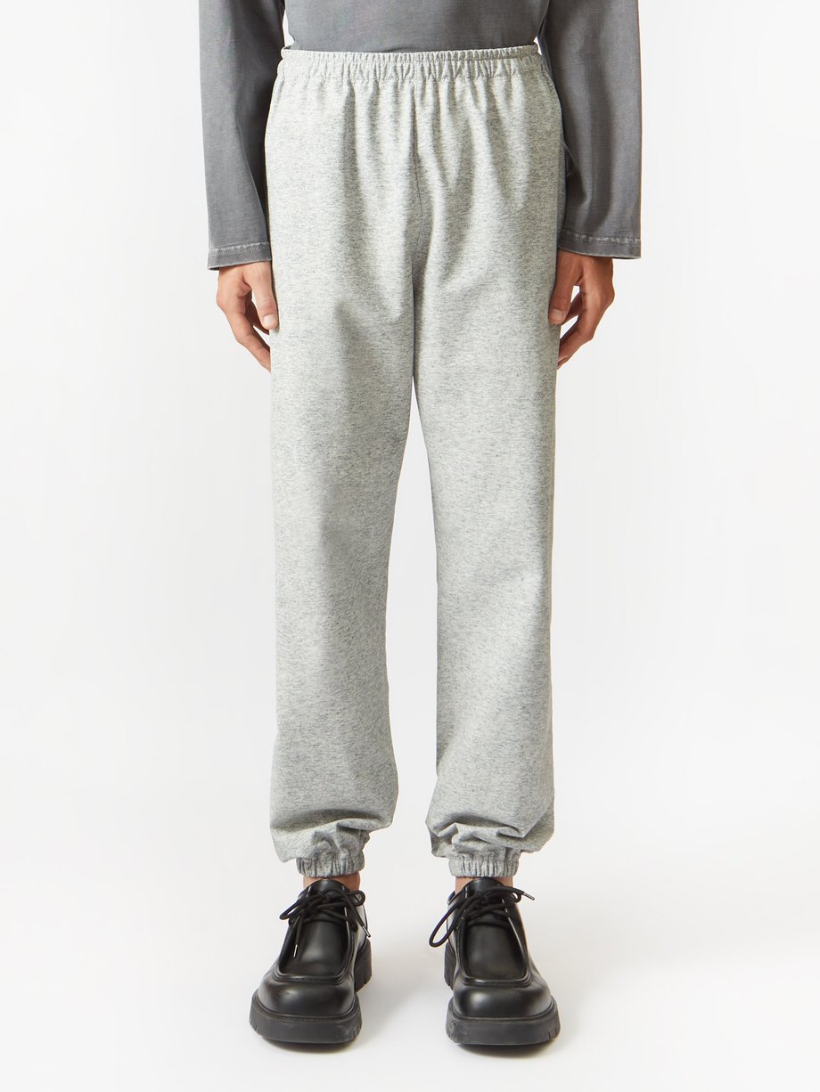 Grey Jersey-printed nubuck track pants | Bottega Veneta