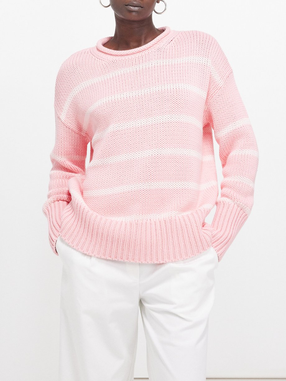 Pink Marina striped cotton sweater | La Ligne | MATCHES UK