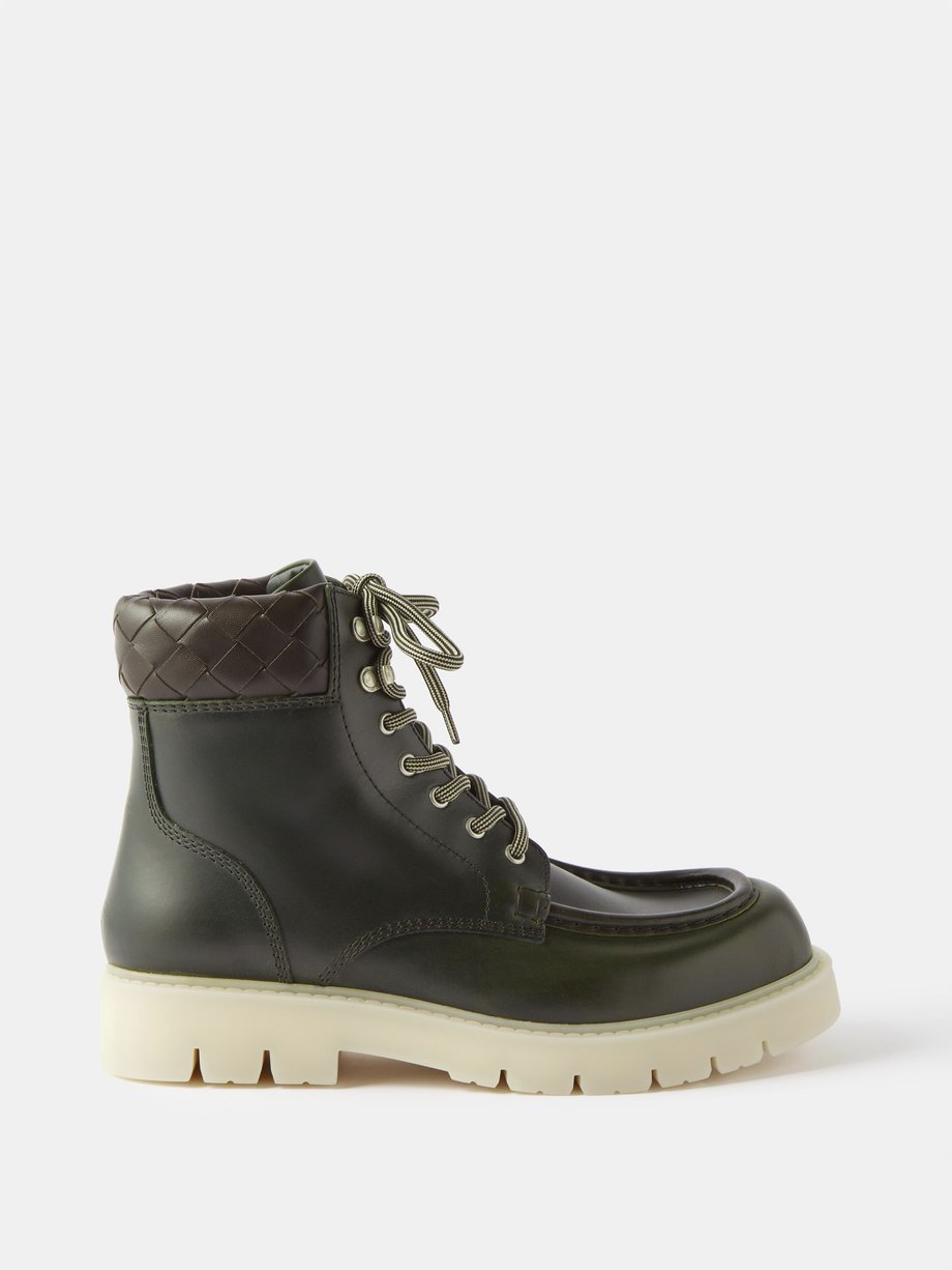 Green Haddock leather ankle boots | Bottega Veneta | MATCHES UK