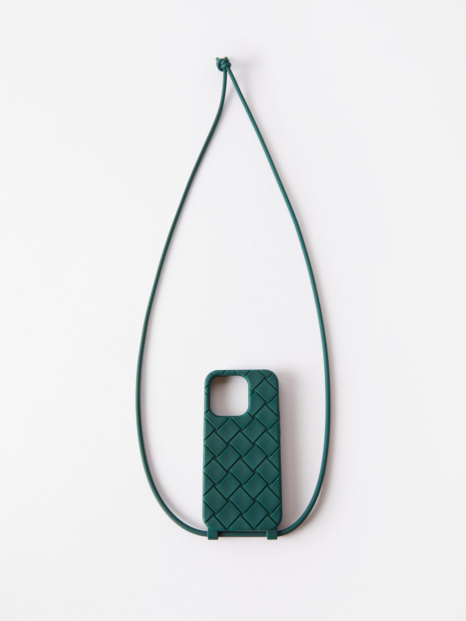 Green Intrecciato rubber iPhone® 14 Pro case | Bottega Veneta