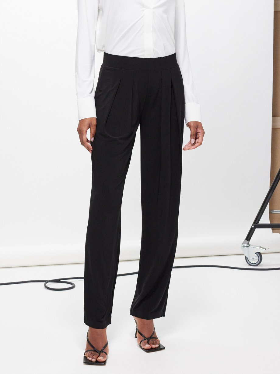 Black Pleated crepe trousers, Norma Kamali