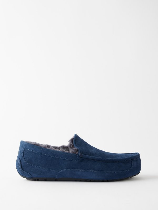 UGG Ascot suede shearling lined boat slippers