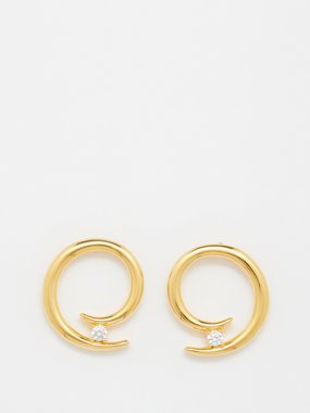 Anissa Kermiche Grand Charmeur crystal & gold-plated earrings