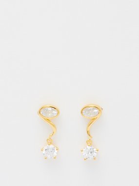 Anissa Kermiche Come Hither crystal & gold-vermeil earrings