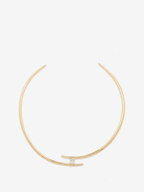 Anissa Kermiche Caught In The Act crystal & gold-plated choker