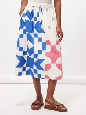Sea Tanya patchwork cotton skirt