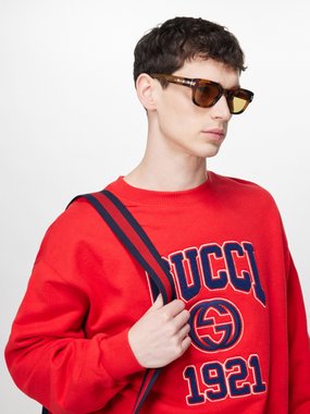 Gucci Eyewear Gucci New York round tortoiseshell-acetate sunglasses