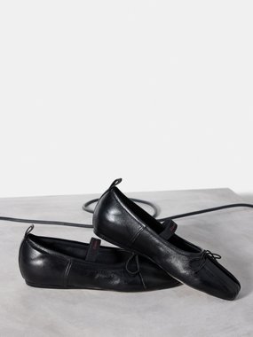 Simone Rocha Pleated leather ballet flats