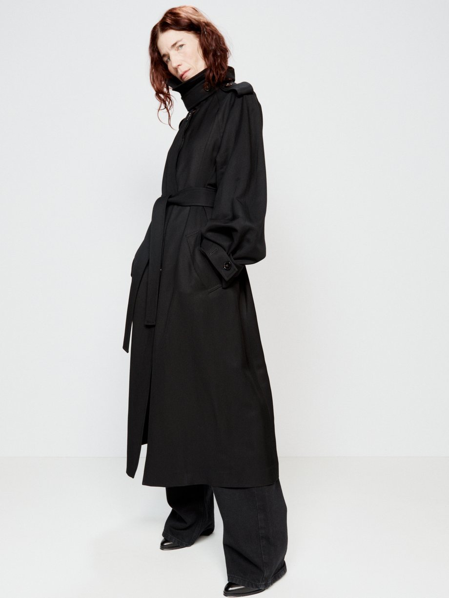 Black Belted fluid trench coat | Raey | MATCHES UK