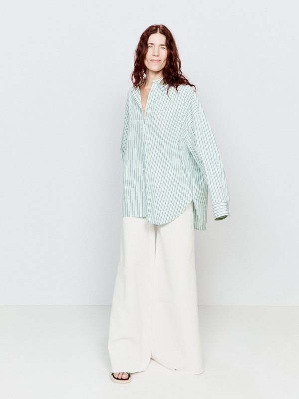 Raey Striped cotton cocoon shirt