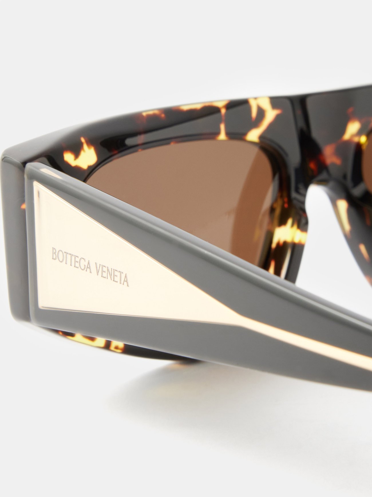 Brown Flat-top cat-eye tortoiseshell-acetate sunglasses | Bottega 